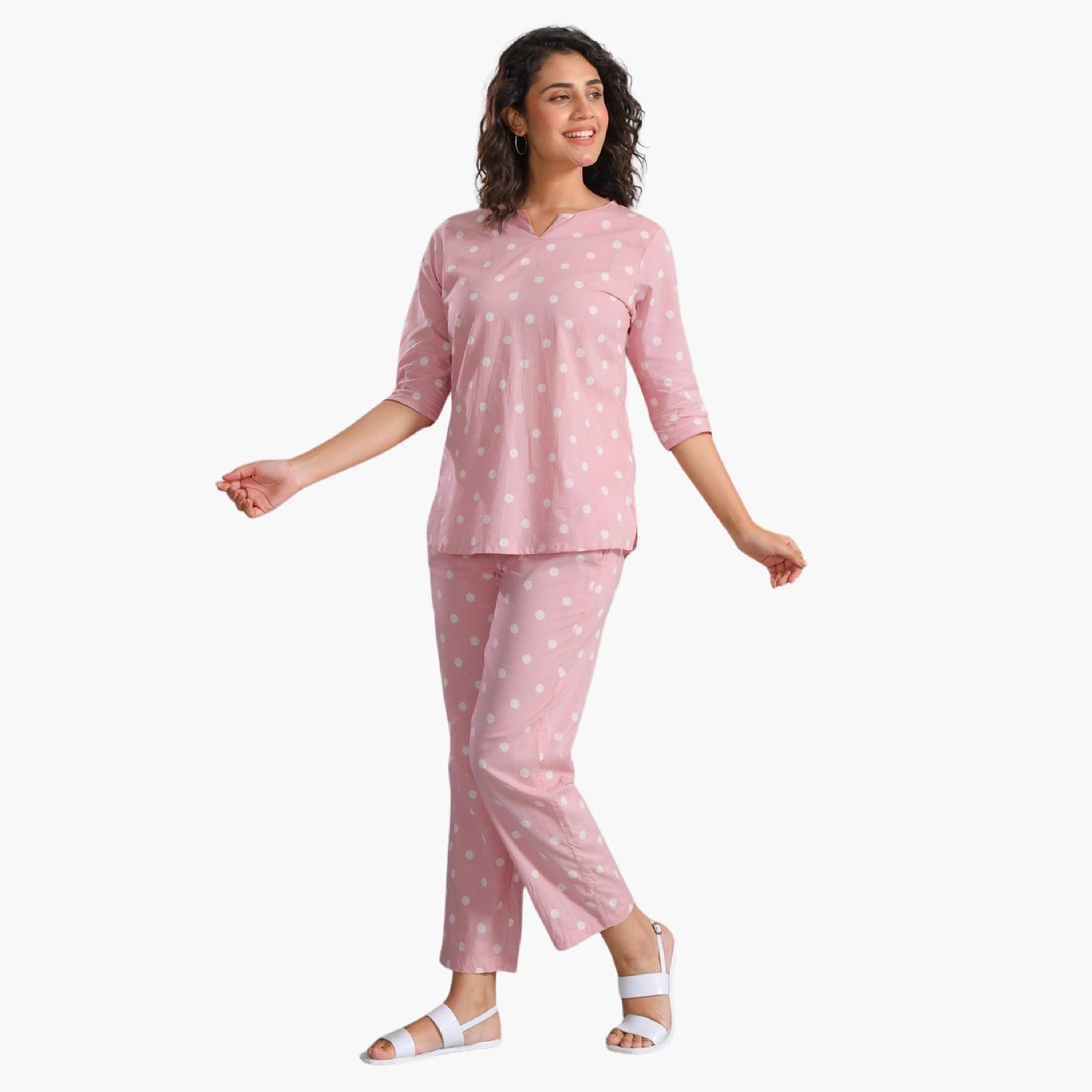 سانسكروتي هومز × ستايلي - طقم بنطال بيجامة وقميص مطبوع من القطن الخالص-women-clothing-nightwear-pyjamas-longsets-image-5