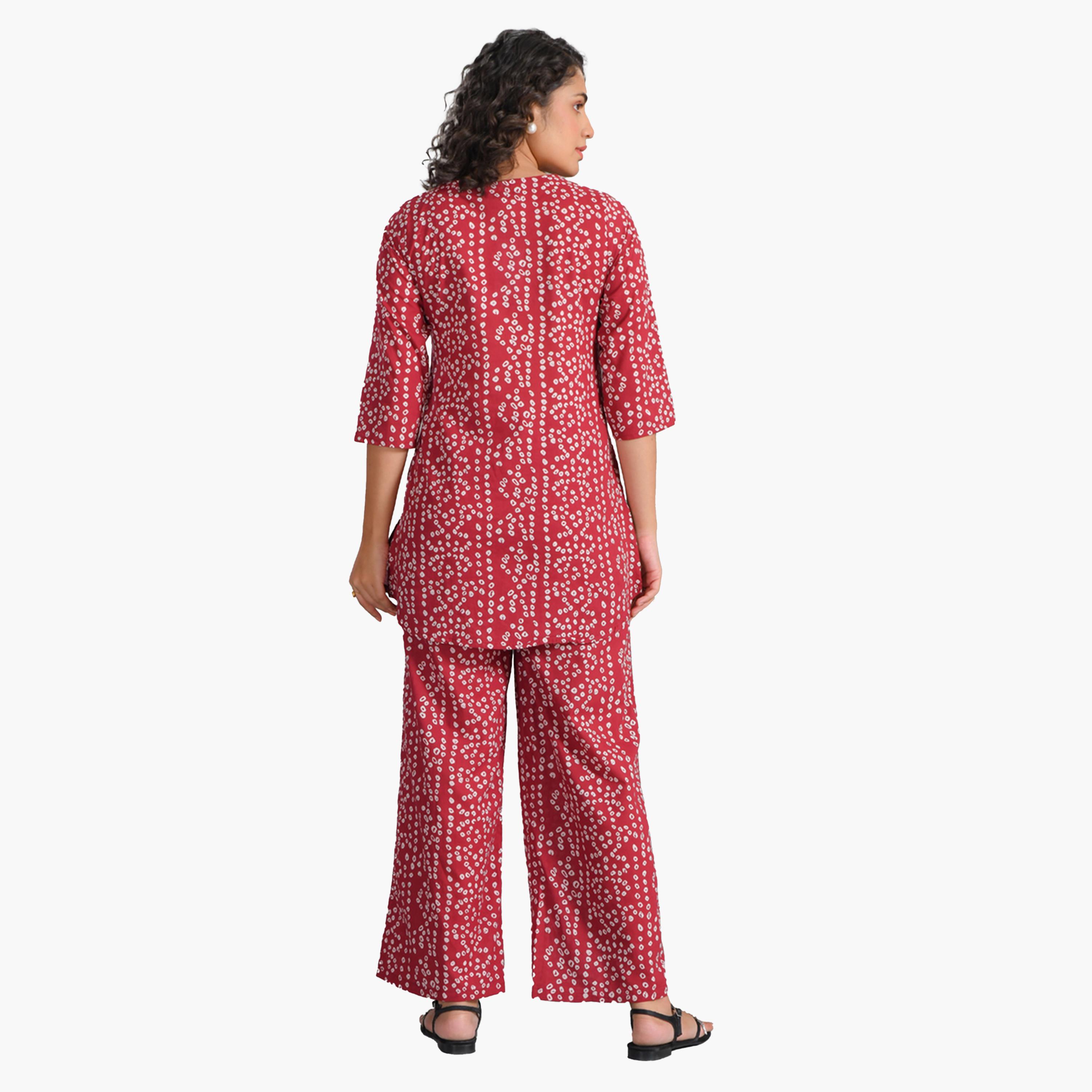 Sanskrutihomes X Styli Pure Cotton Printed Notch Neck Top and Pyjama Set-women-clothing-nightwear-pyjamas-longsets-image-3