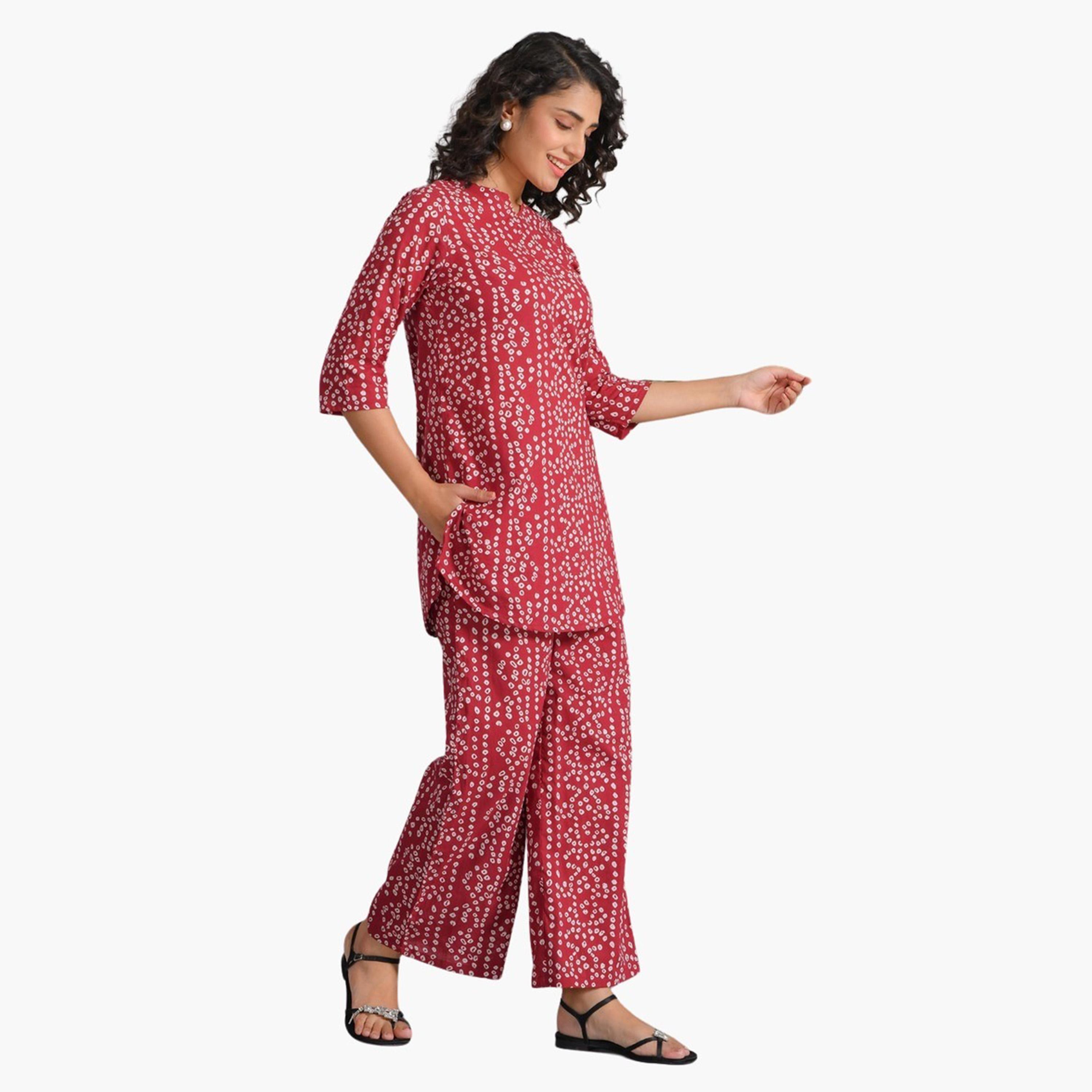 Sanskrutihomes X Styli Pure Cotton Printed Notch Neck Top and Pyjama Set-women-clothing-nightwear-pyjamas-longsets-image-4
