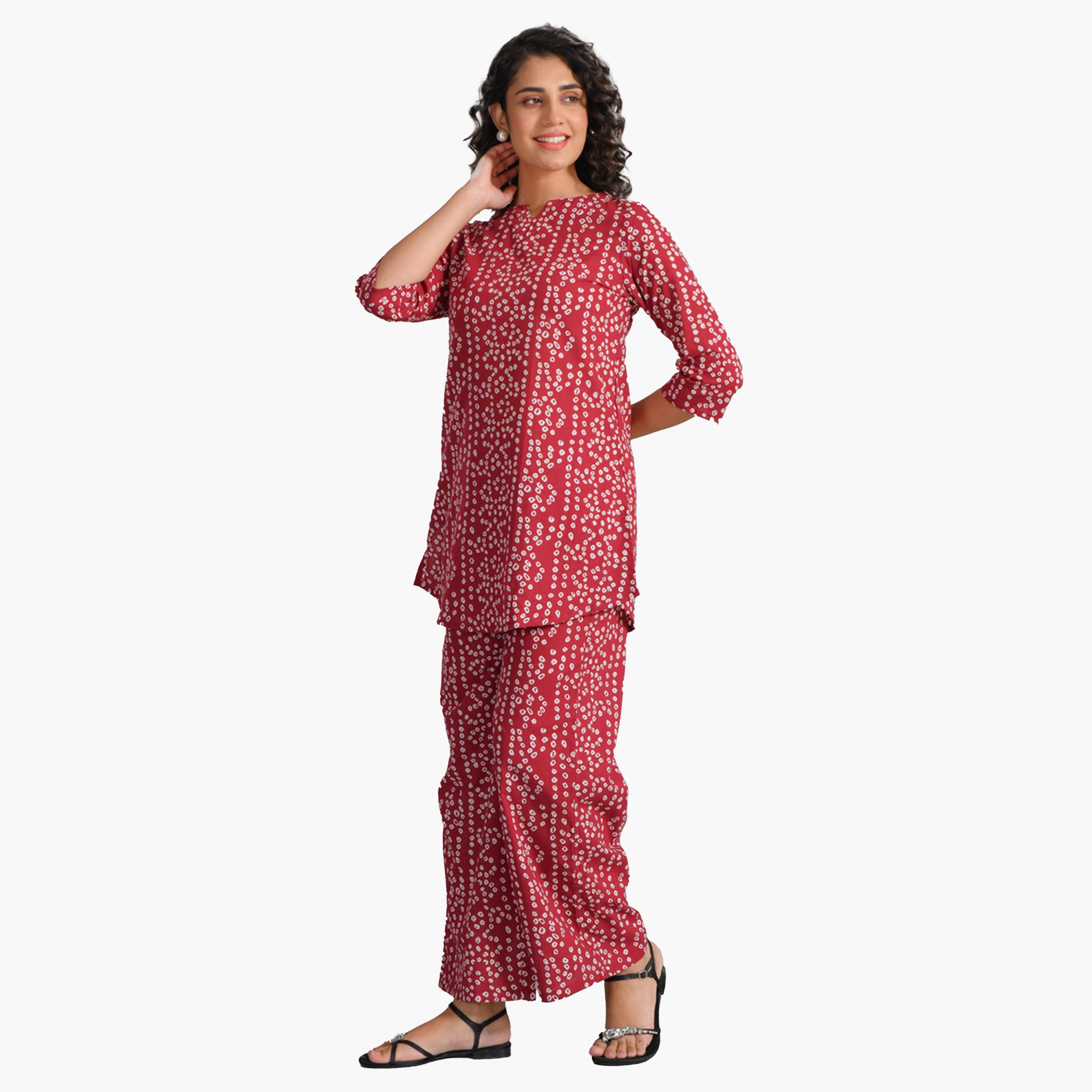 Sanskrutihomes X Styli Pure Cotton Printed Notch Neck Top and Pyjama Set-women-clothing-nightwear-pyjamas-longsets-image-5
