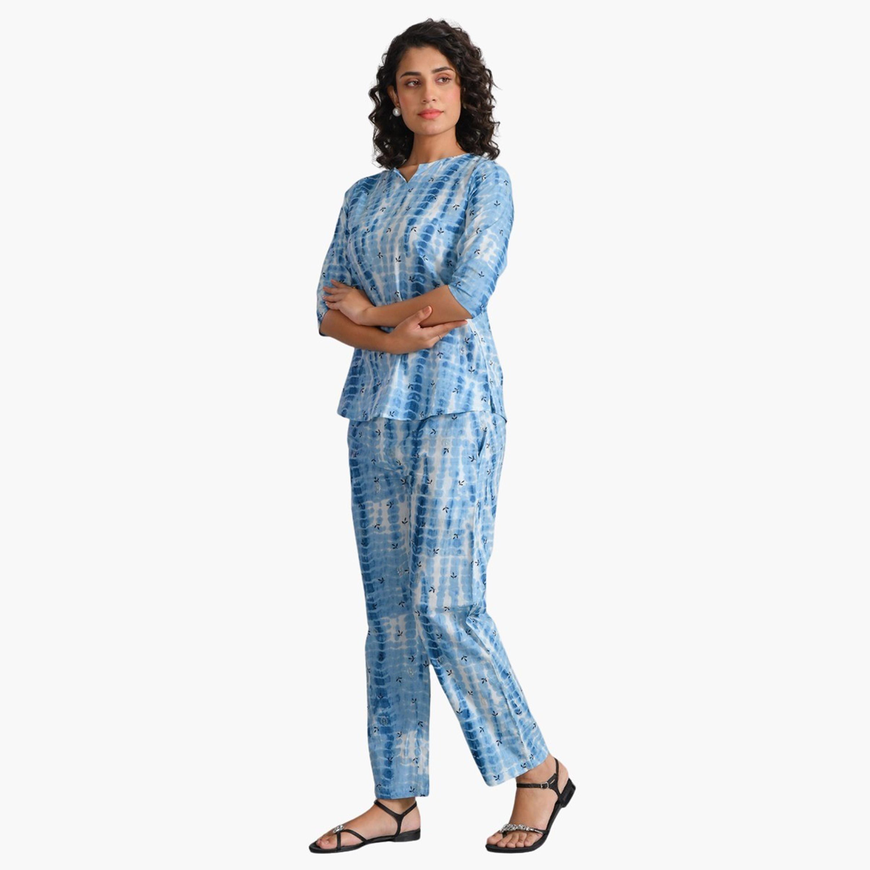 Sanskrutihomes X Styli Pure Cotton Printed Notch Neck Top and Pyjama Set-women-clothing-nightwear-pyjamas-longsets-image-4