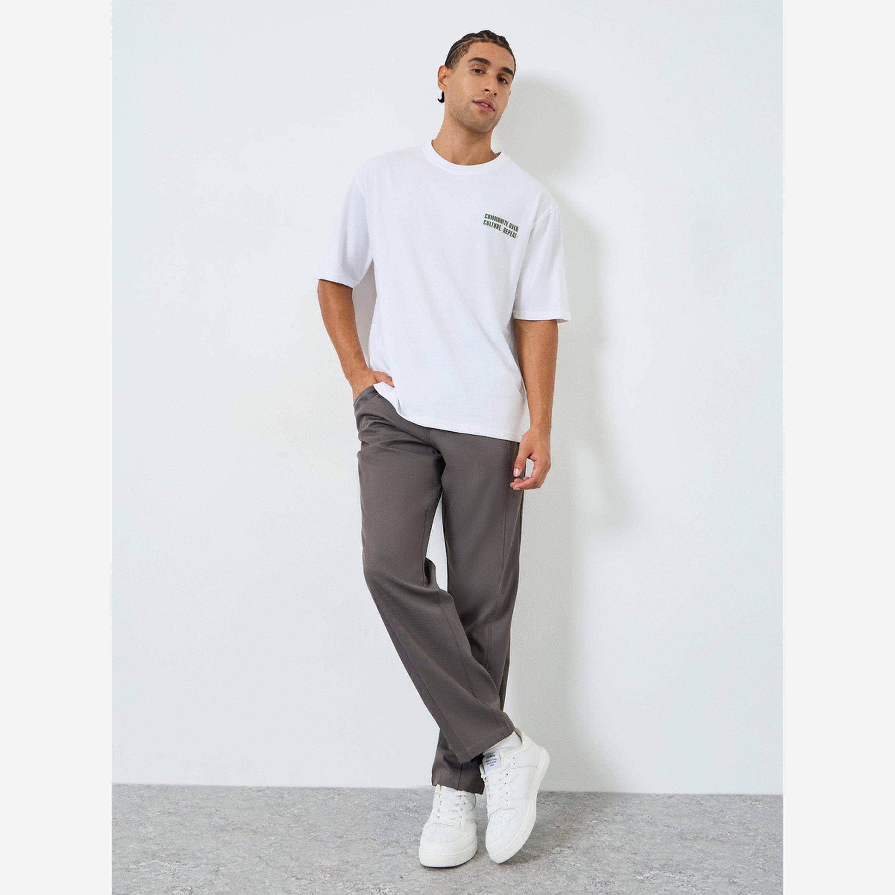 Styli Men White Oversized Slogan T-Shirt-men-clothing-tshirtsandpolos-tshirts-image-2