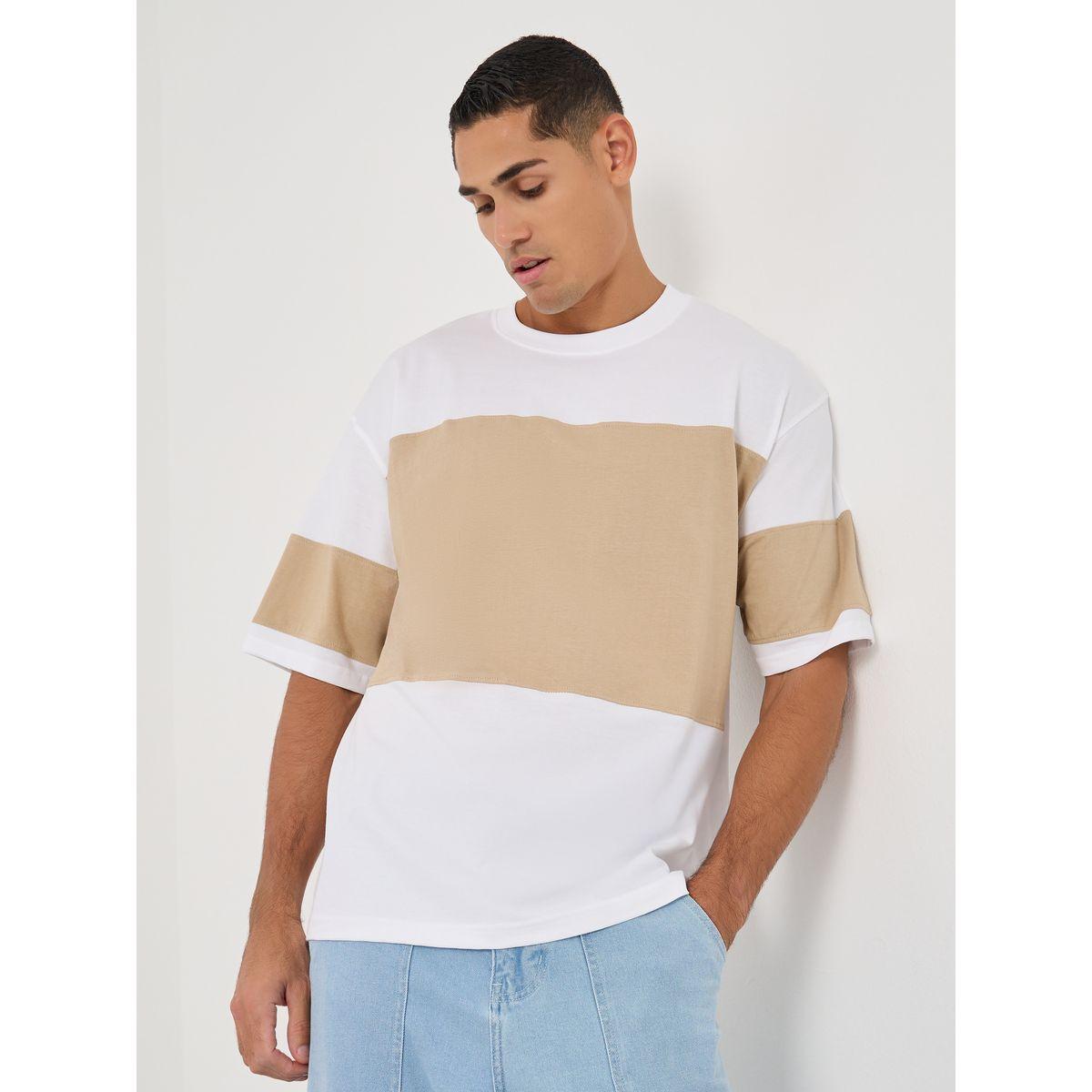 Styli Color Block Oversized Round Neck T-Shirt-men-clothing-tshirtsandpolos-tshirts-image-1