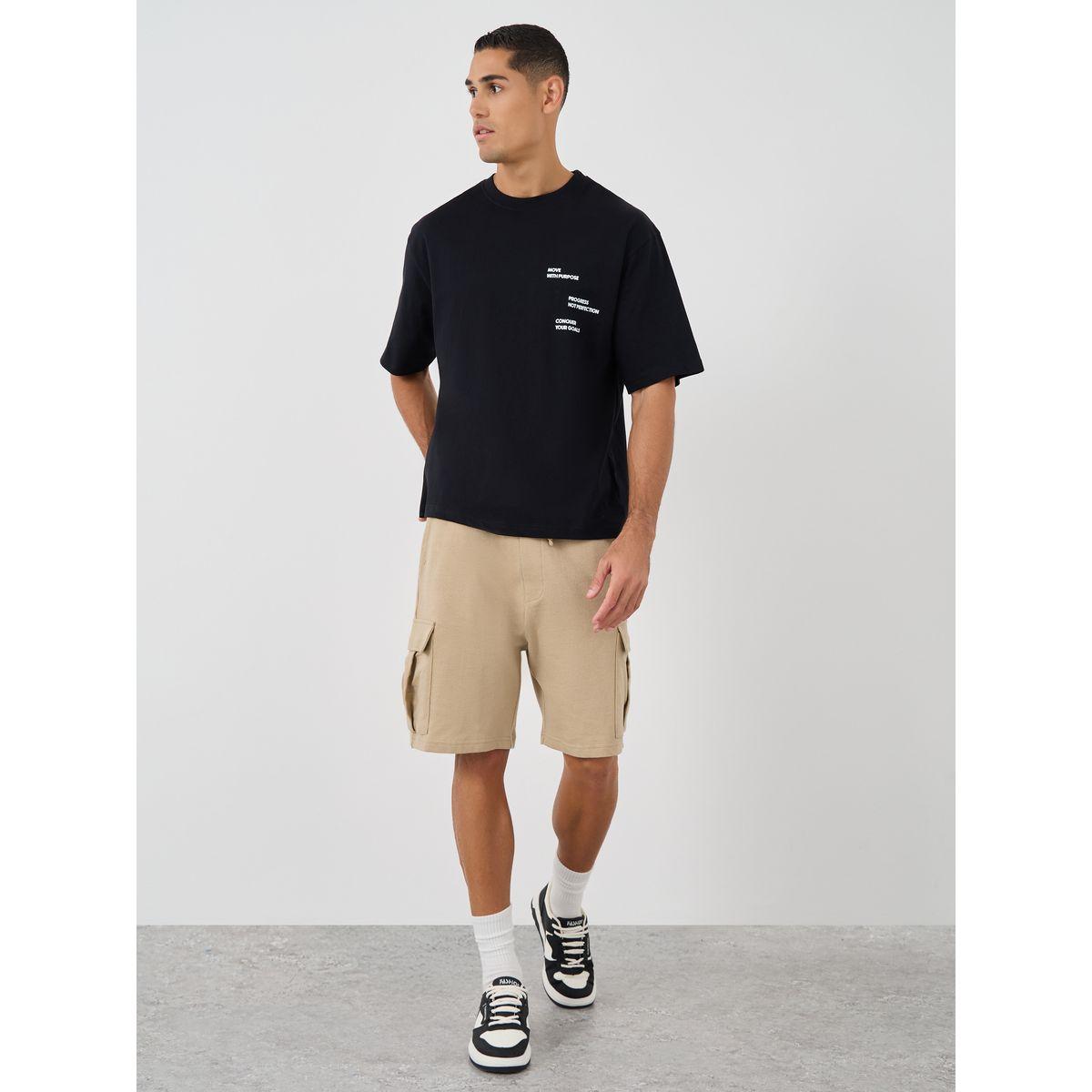 Styli Minimal Chest Print Short Sleeve Oversized T-Shirt-men-clothing-tshirtsandpolos-tshirts-image-2