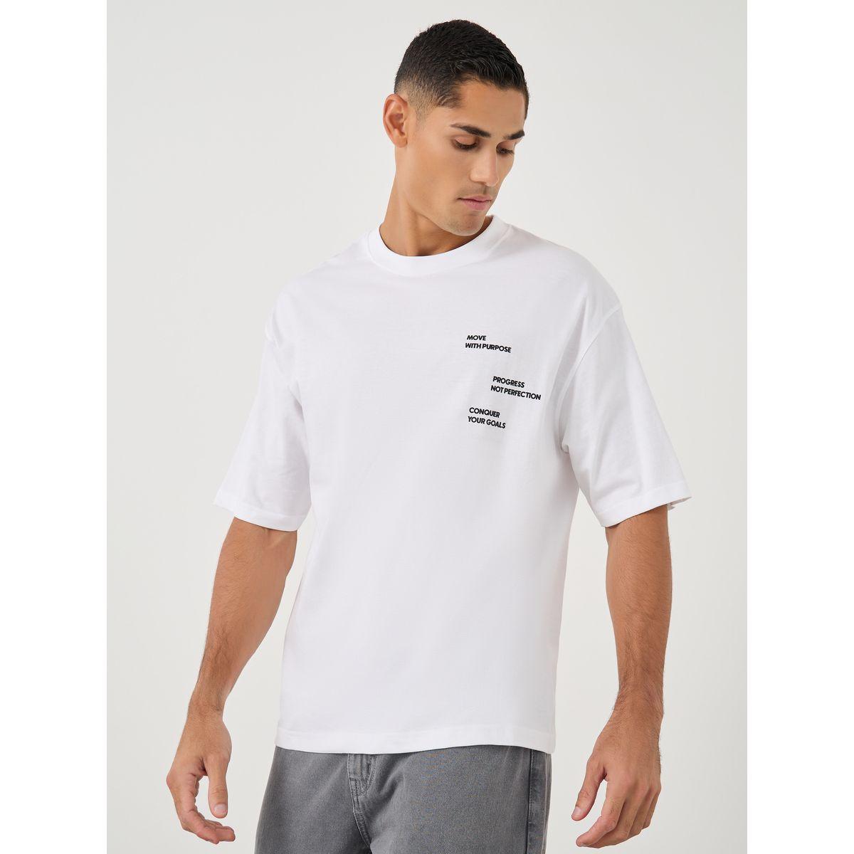 Styli Minimal Chest Print Short Sleeve Oversized T-Shirt-men-clothing-tshirtsandpolos-tshirts-image-1