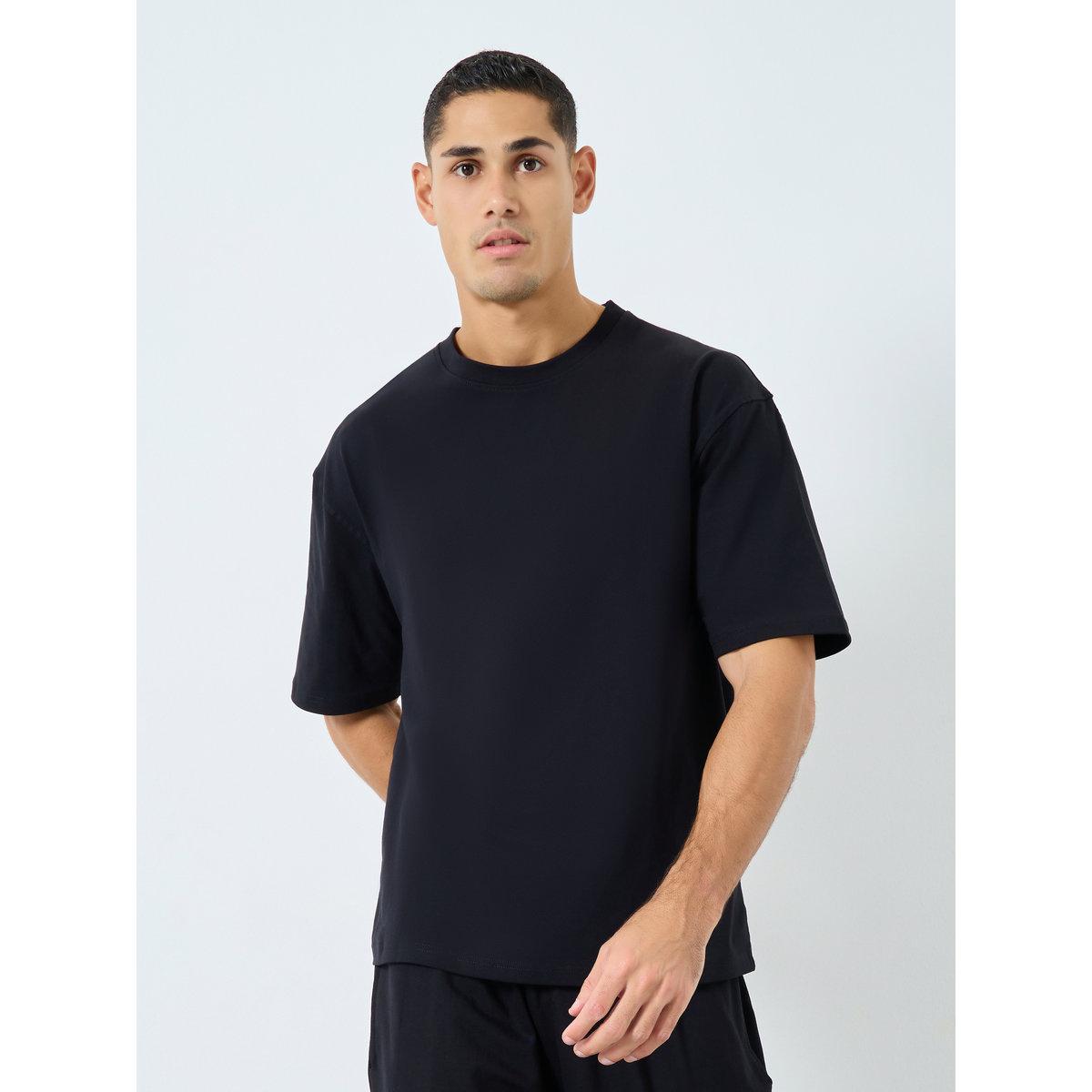 Styli Men Black Oversized Slogan Print T-Shirt-men-clothing-tshirtsandpolos-tshirts-image-3