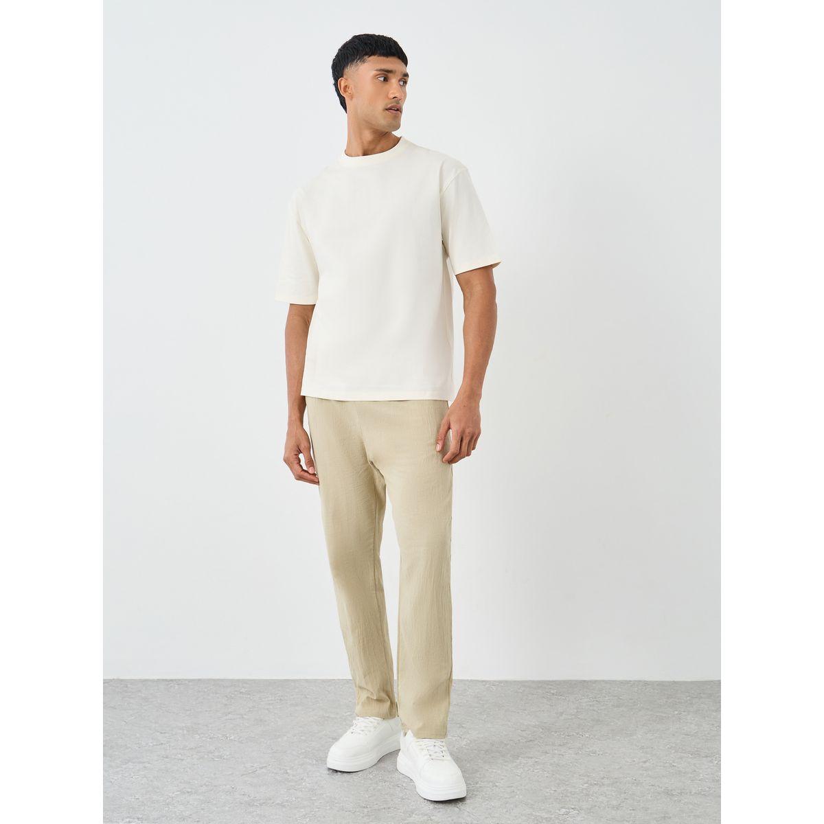 Styli Solid Oversized Crew Neck T-Shirt-men-clothing-tshirtsandpolos-tshirts-image-2