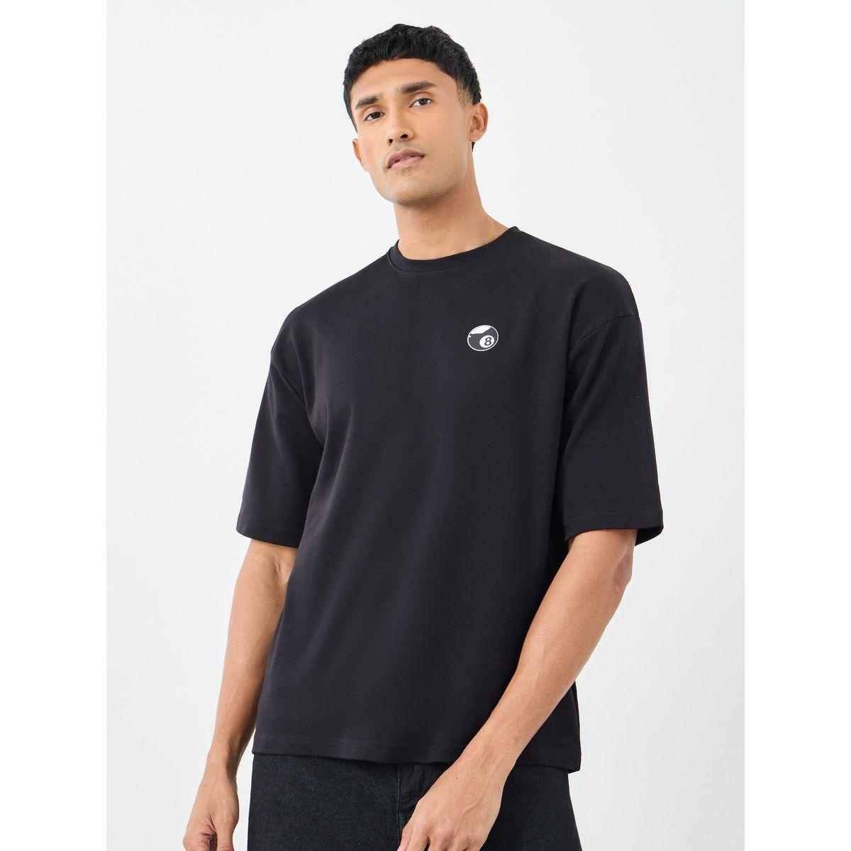 Styli Men Black Graphic Print Oversized T-Shirt-men-clothing-tshirtsandpolos-tshirts-image-1