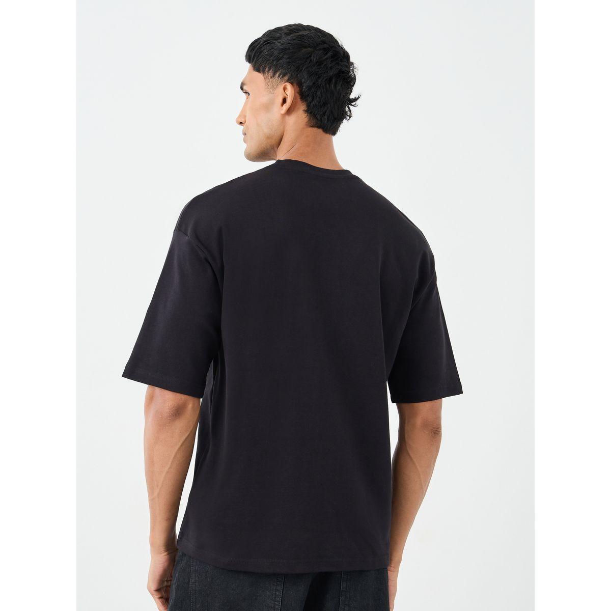 Styli Men Black Graphic Print Oversized T-Shirt-men-clothing-tshirtsandpolos-tshirts-image-4
