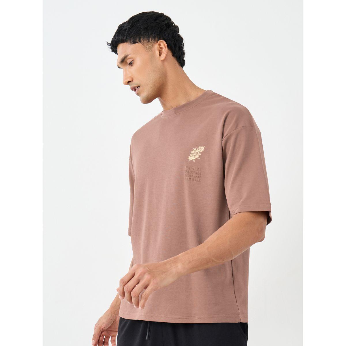 Styli Men Brown Graphic Print Boxy Fit T-Shirt-men-clothing-tshirtsandpolos-tshirts-image-3