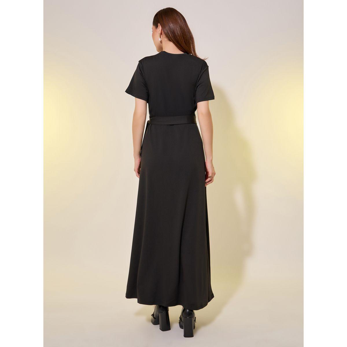 Styli Faux Pearl Detail Belted A-Line Maxi Dress-women-clothing-dresses-image-5