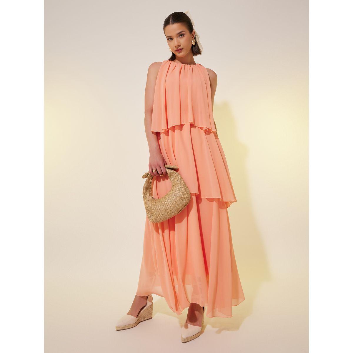 فستان طويل سادة بلا أكمام وكسرات-women-clothing-dresses-image-2