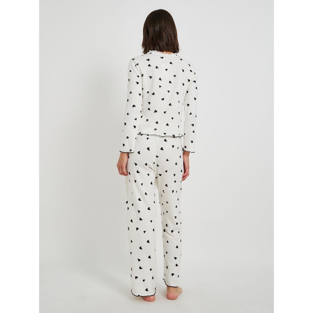Styli Printed Long Sleeve T-Shirt with Bow Detail and Pyjama Set-women-clothing-nightwear-pyjamas-longsets-image-4
