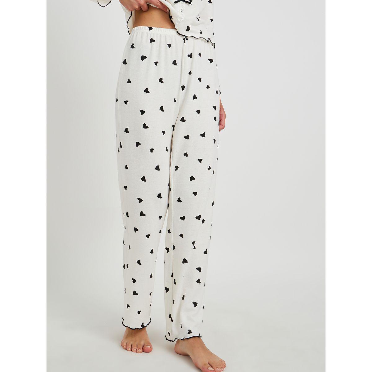 Styli Printed Long Sleeve T-Shirt with Bow Detail and Pyjama Set-women-clothing-nightwear-pyjamas-longsets-image-5