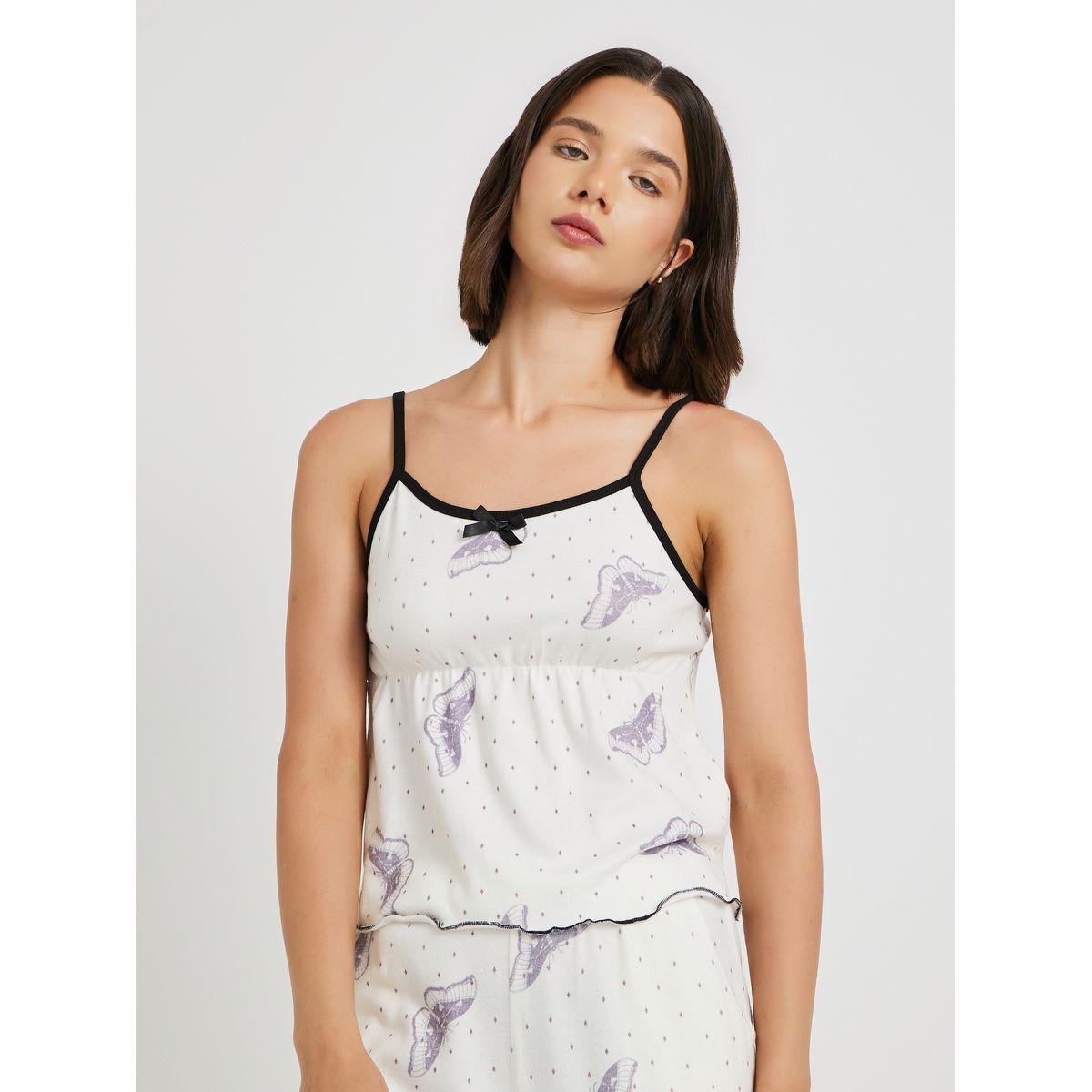 طقم بيجاما من بنطال وبلوزة بطبعات فراشة وأكمام طويلة-women-clothing-nightwear-pyjamas-longsets-image-4