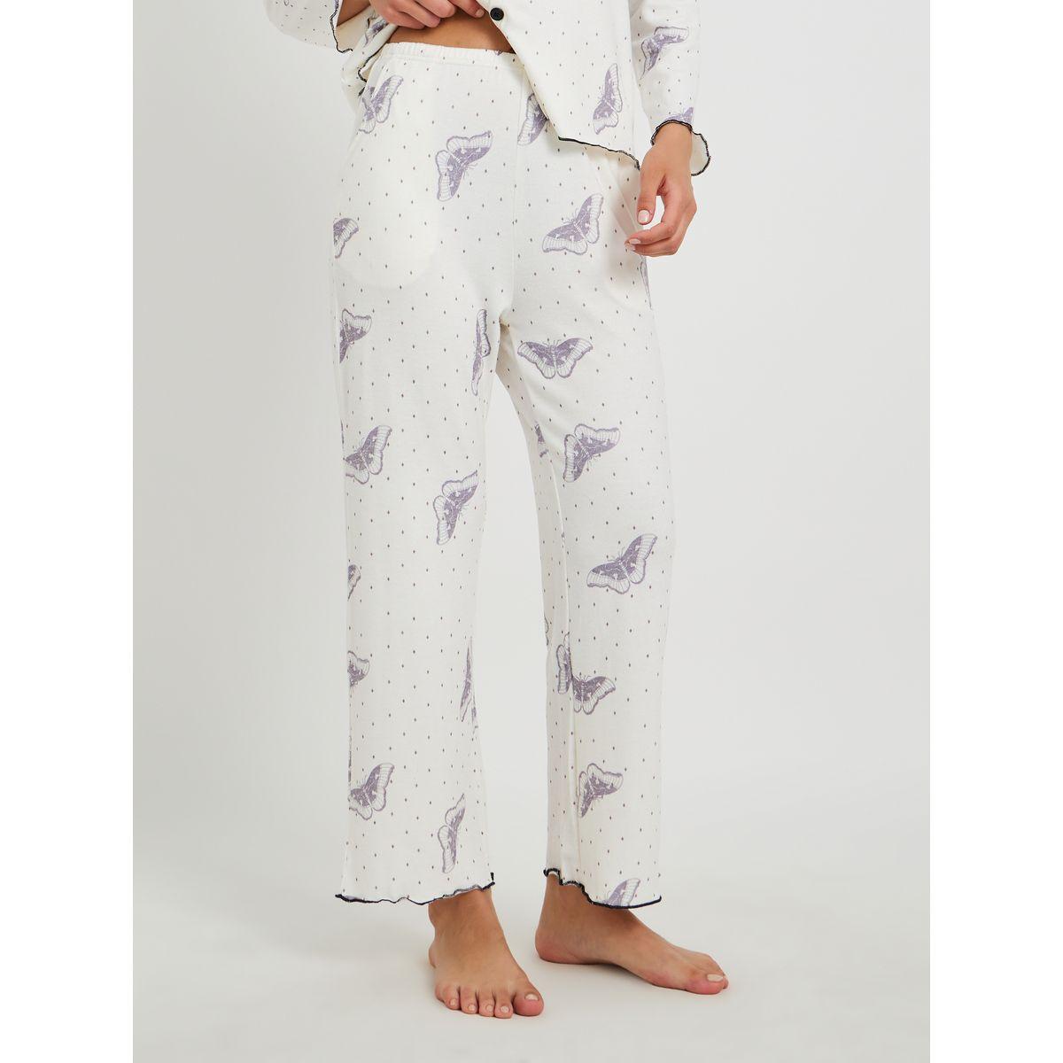 طقم بيجاما من بنطال وبلوزة بطبعات فراشة وأكمام طويلة-women-clothing-nightwear-pyjamas-longsets-image-6