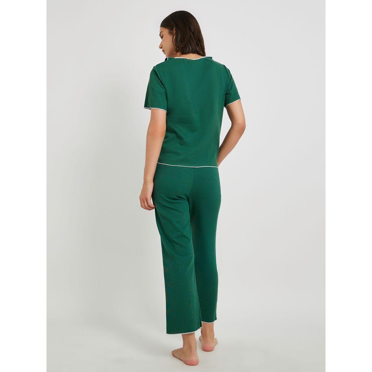 Styli Round Neck Lace Detail T-Shirt and Pyjama Set-women-clothing-nightwear-pyjamas-longsets-image-4
