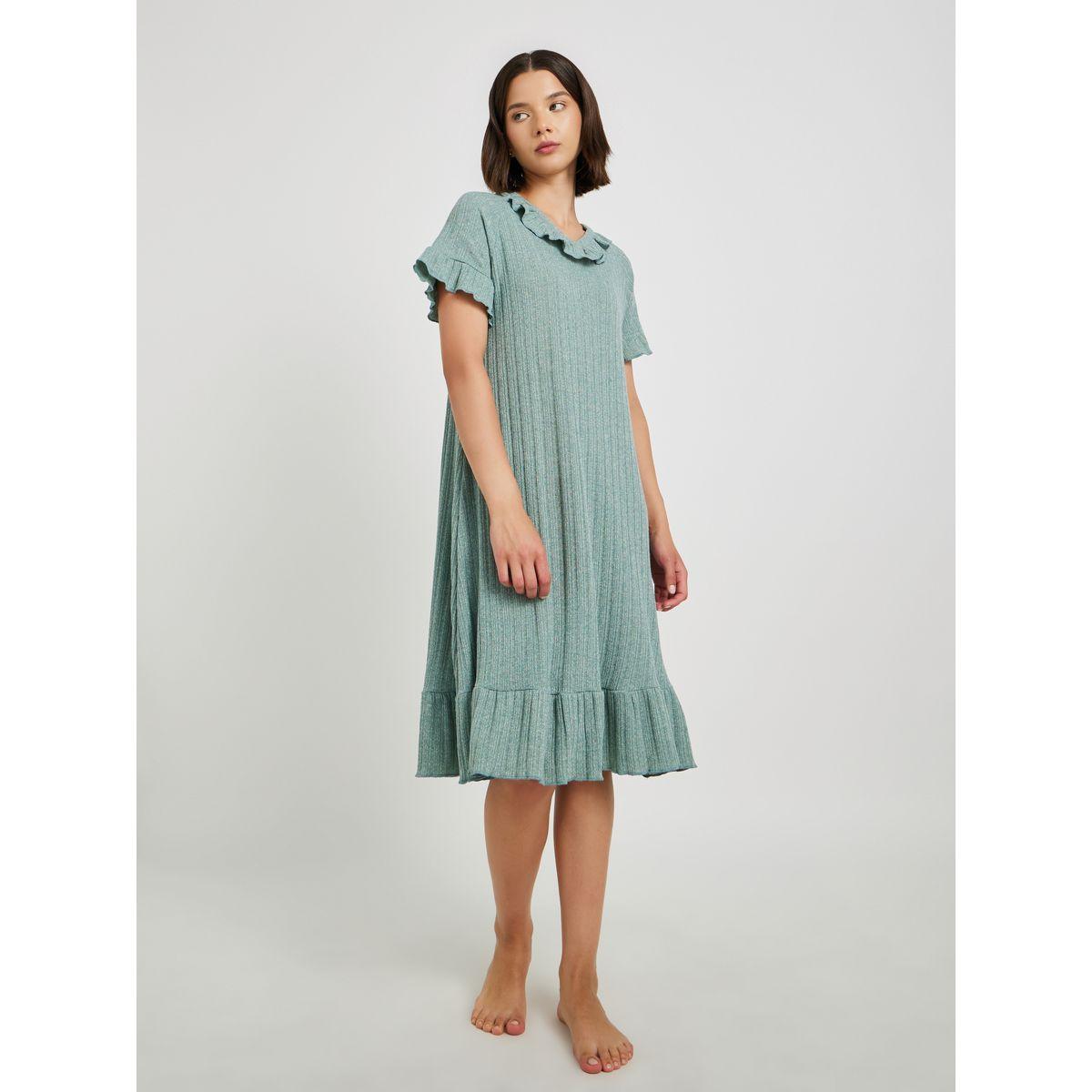قميص نوم مضلع بتفاصيل كشكش-women-clothing-nightwear-nighties-image-1