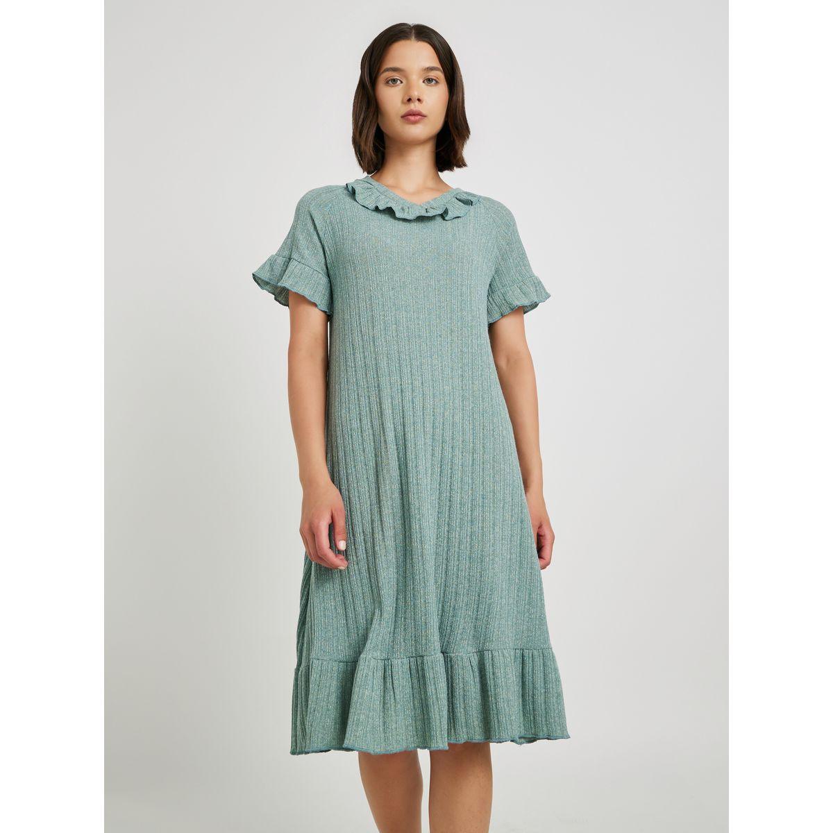 قميص نوم مضلع بتفاصيل كشكش-women-clothing-nightwear-nighties-image-2