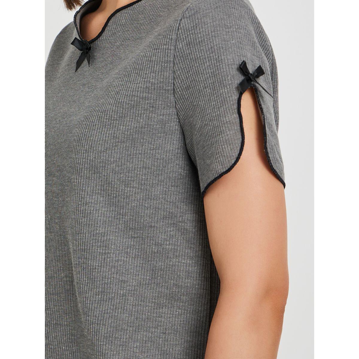 طقم بيجاما من شورت وتيشيرت سادة بأكمام قصيرة-women-clothing-nightwear-pyjamas-shortsets-image-3