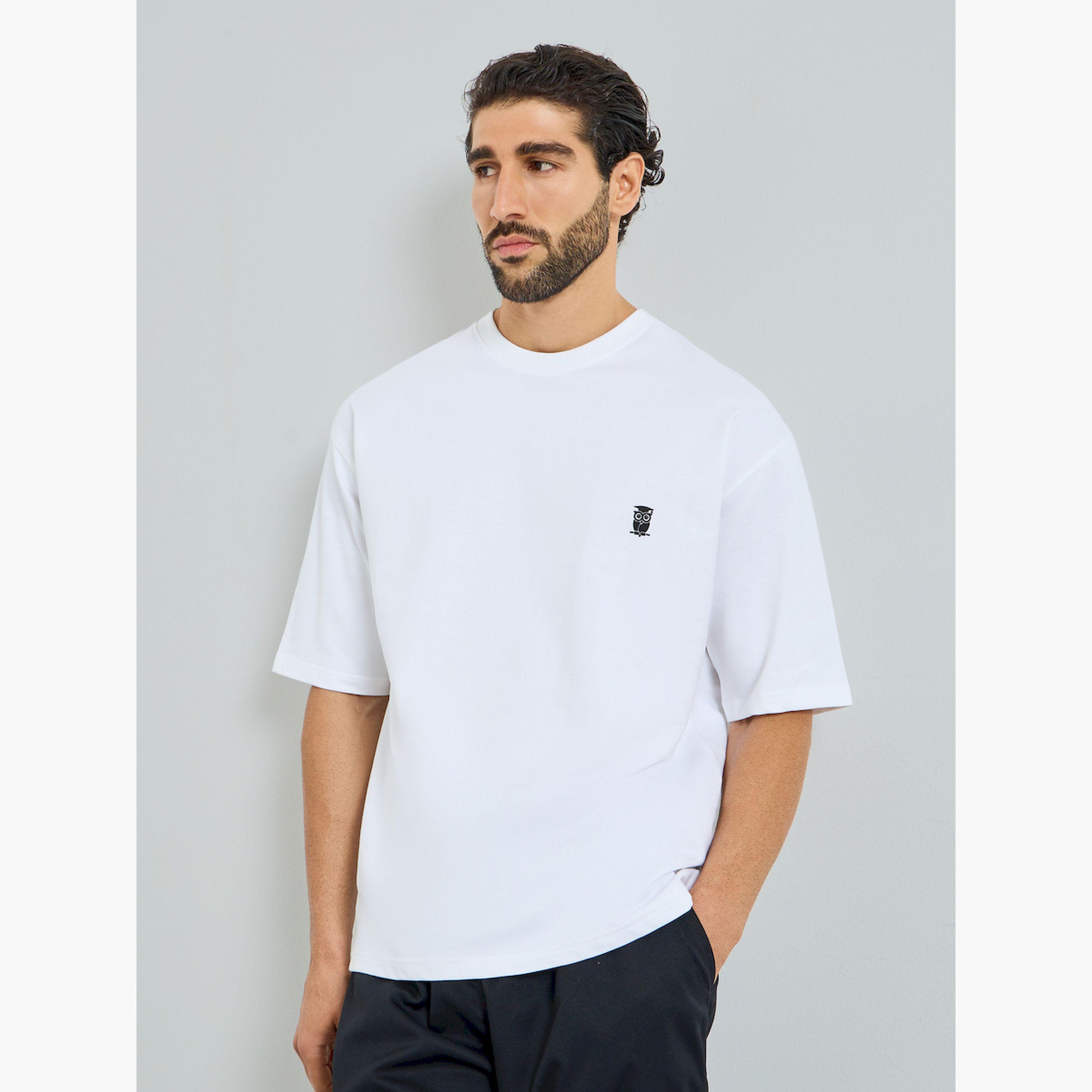 Styli Men White Contrast Embroidery Logo T-Shirt-men-clothing-tshirtsandpolos-tshirts-image-1