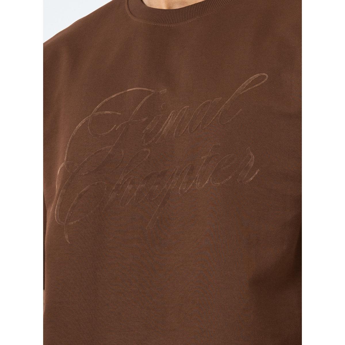 Styli Men Brown Oversized Flock Chest Print T-Shirt-men-clothing-tshirtsandpolos-tshirts-image-3