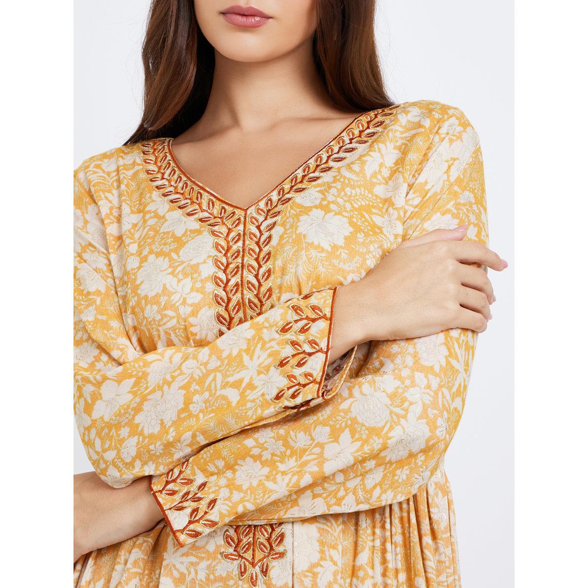 أميرة x ستايلي جلابية بطبعة زهور مع وشاح-women-arabicclothing-jalabiyas-image-4