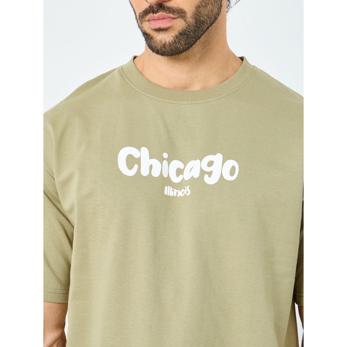 Styli Chicago Print Oversized T-Shirt and Joggers Co-ords-men-clothing-coordsets-image-3