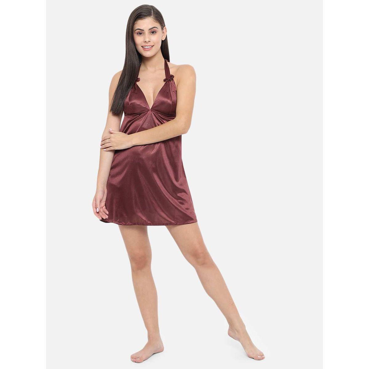 بيبي دول سادة بياقة هولتر وربطة فيونكة-women-clothing-lingerie-babydollsandbodysuits-image-8