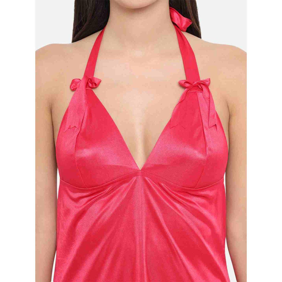 بيبي دول سادة بياقة هولتر وربطة فيونكة-women-clothing-lingerie-babydollsandbodysuits-image-7