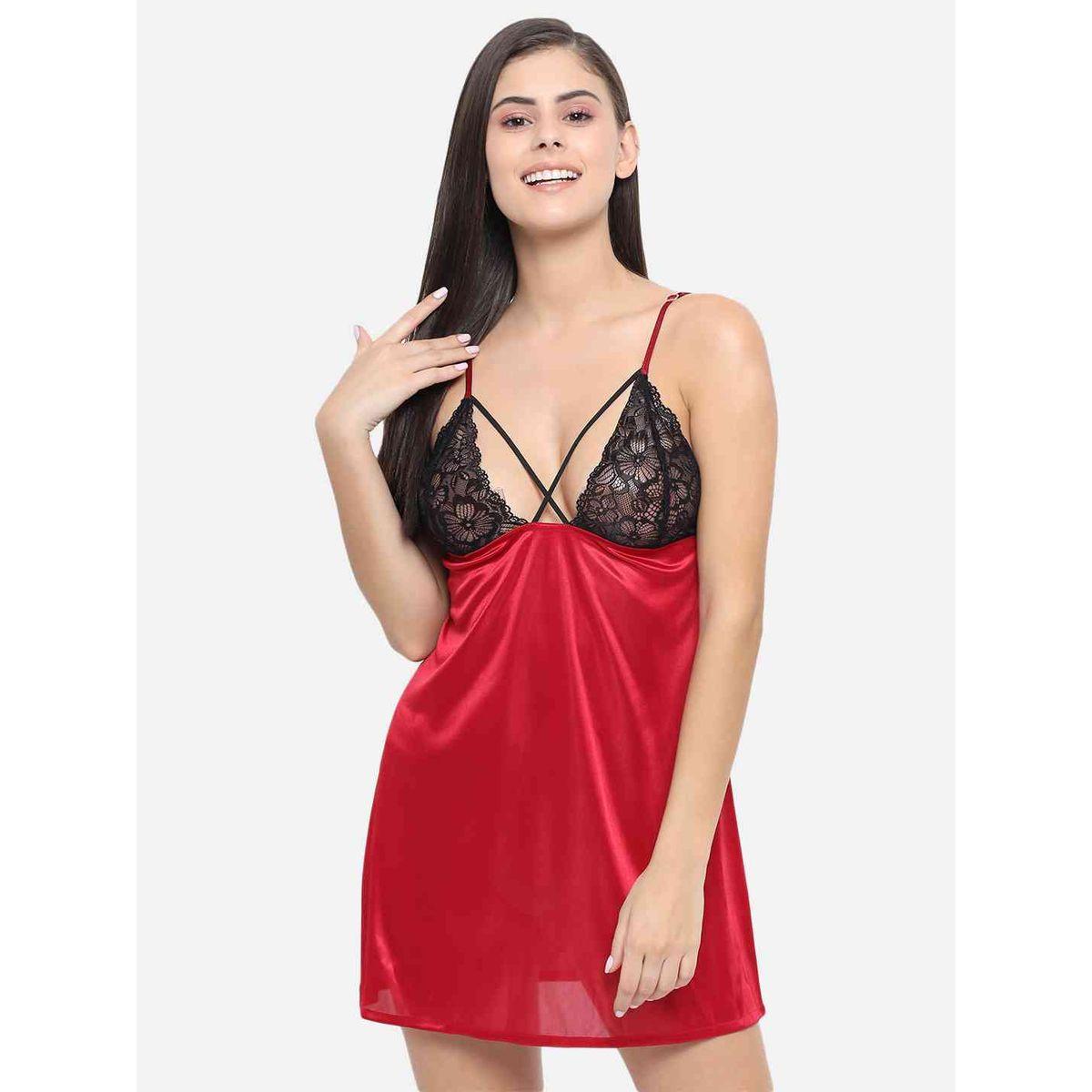 بيبي دول بتفاصيل دانتيل وأربطة-women-clothing-lingerie-babydollsandbodysuits-image-1