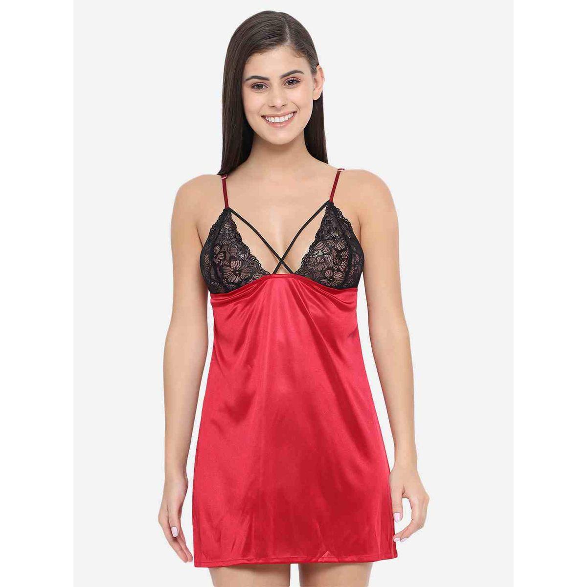 KLAMOTTEN Lace Insert V Neck Strappy Babydoll-women-clothing-lingerie-babydollsandbodysuits-image-4