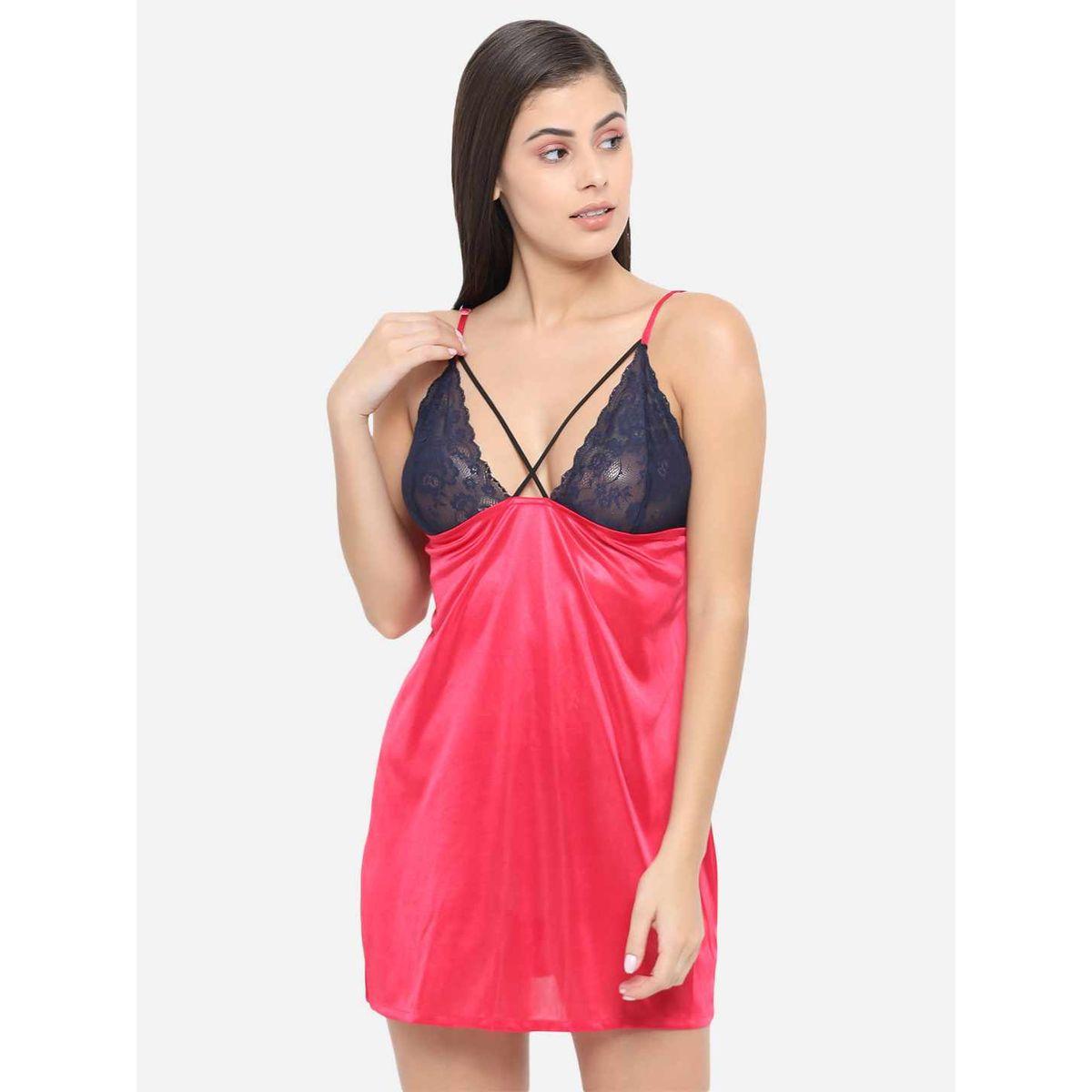KLAMOTTEN Lace Insert V Neck Strappy Babydoll-women-clothing-lingerie-babydollsandbodysuits-image-1