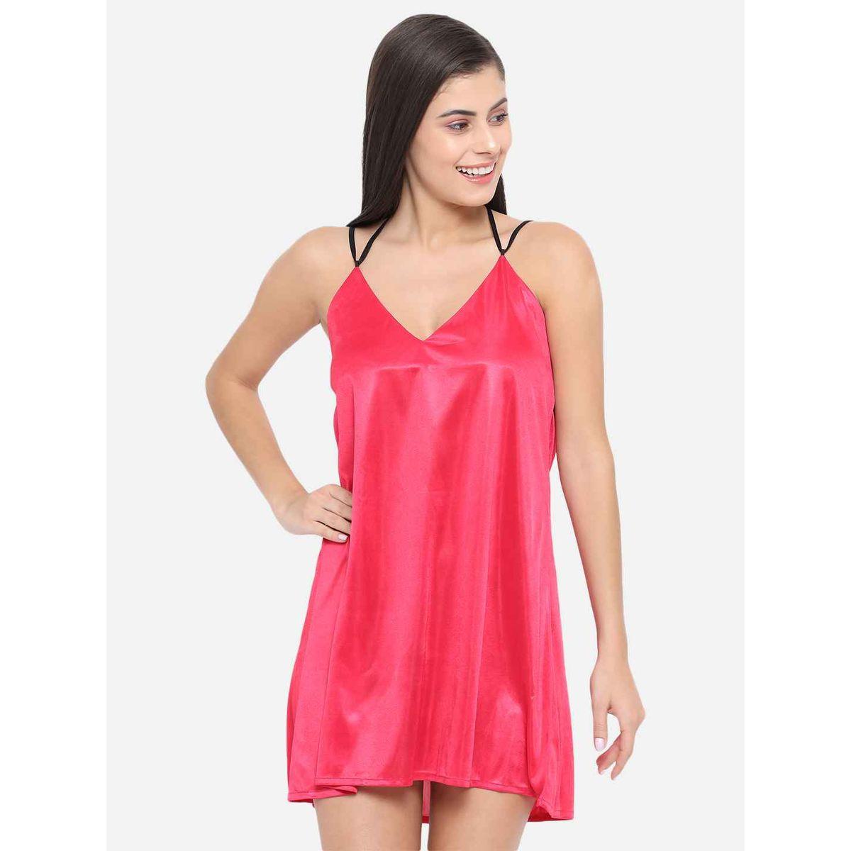 بيبي دول سادة ساتان مع أربطة-women-clothing-lingerie-babydollsandbodysuits-image-2