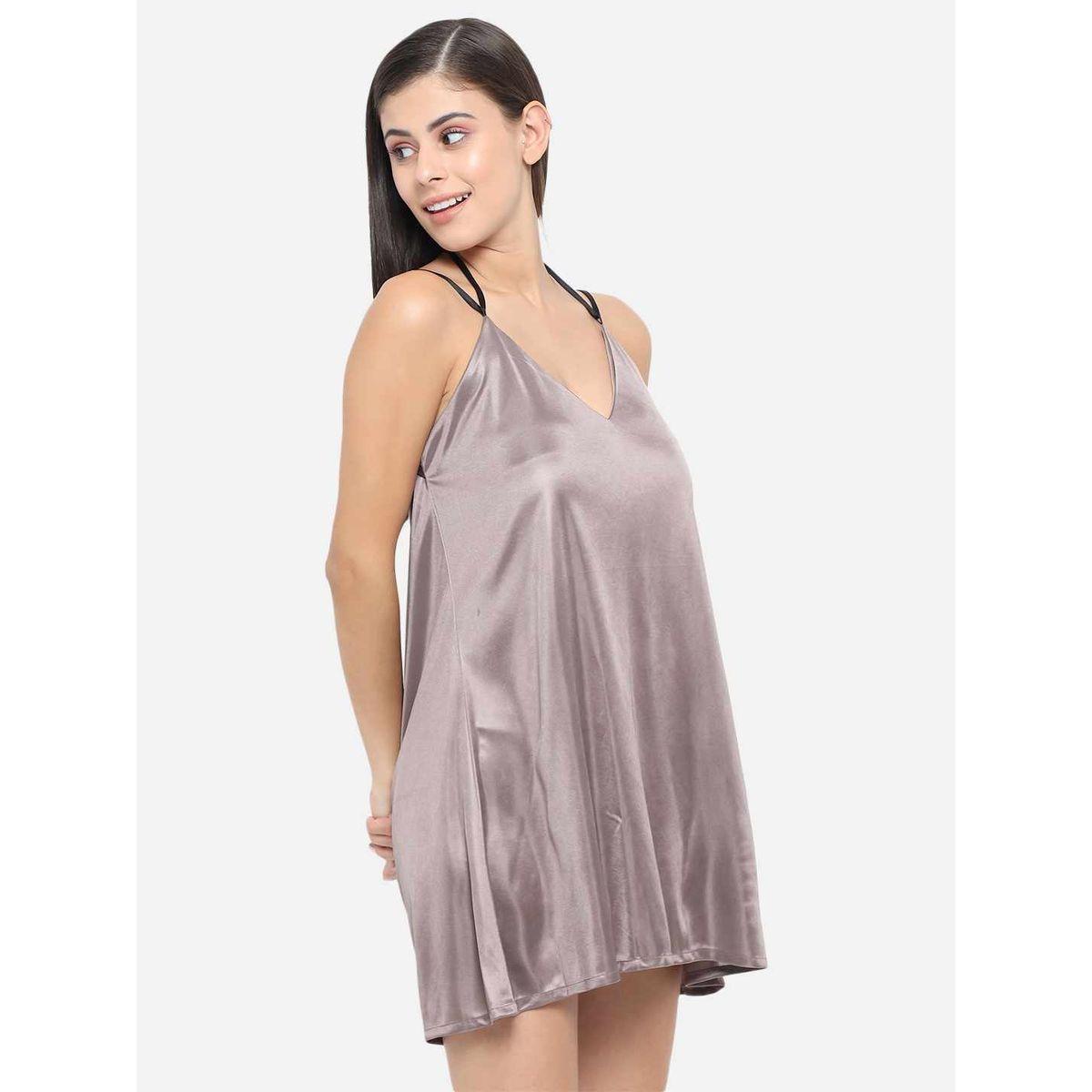KLAMOTTEN Solid V Neck Strappy Satin Babydoll-women-clothing-lingerie-babydollsandbodysuits-image-6