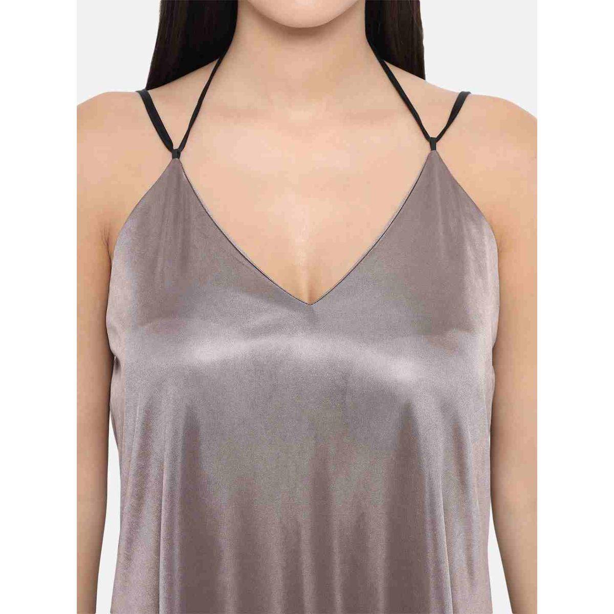 KLAMOTTEN Solid V Neck Strappy Satin Babydoll-women-clothing-lingerie-babydollsandbodysuits-image-7