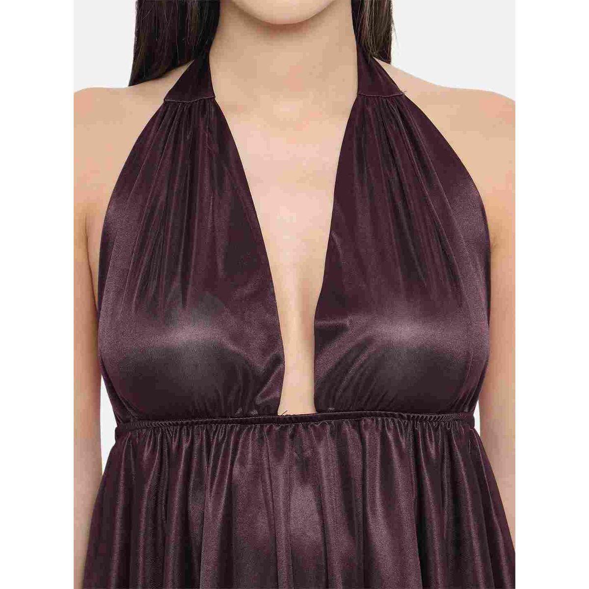 KLAMOTTEN Solid Halter Neck Asymmetric Hem Satin Babydoll-women-clothing-lingerie-babydollsandbodysuits-image-7