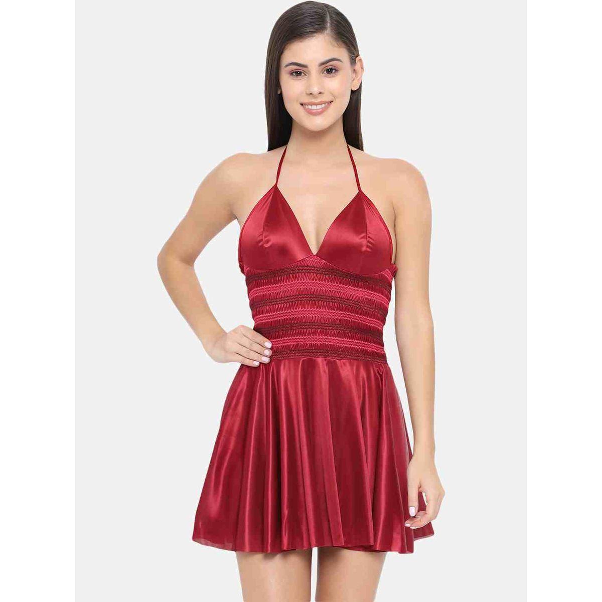 بيبي دول ساتان بياقة هولتر-women-clothing-lingerie-babydollsandbodysuits-image-2