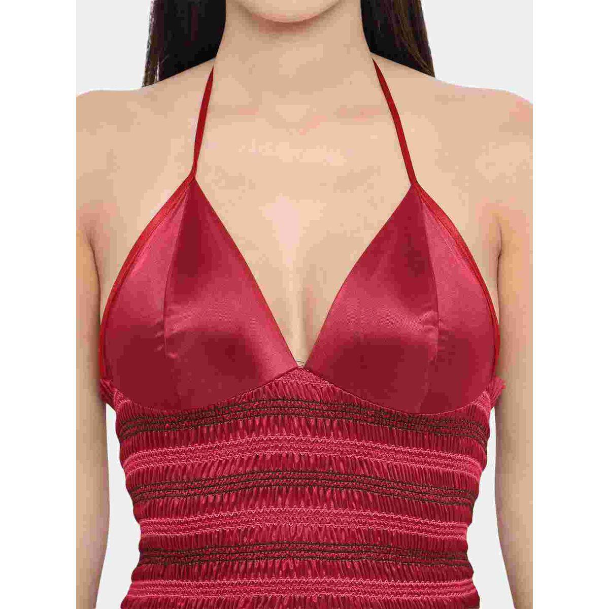KLAMOTTEN Shirred Halter Neck Satin Babydoll-women-clothing-lingerie-babydollsandbodysuits-image-8