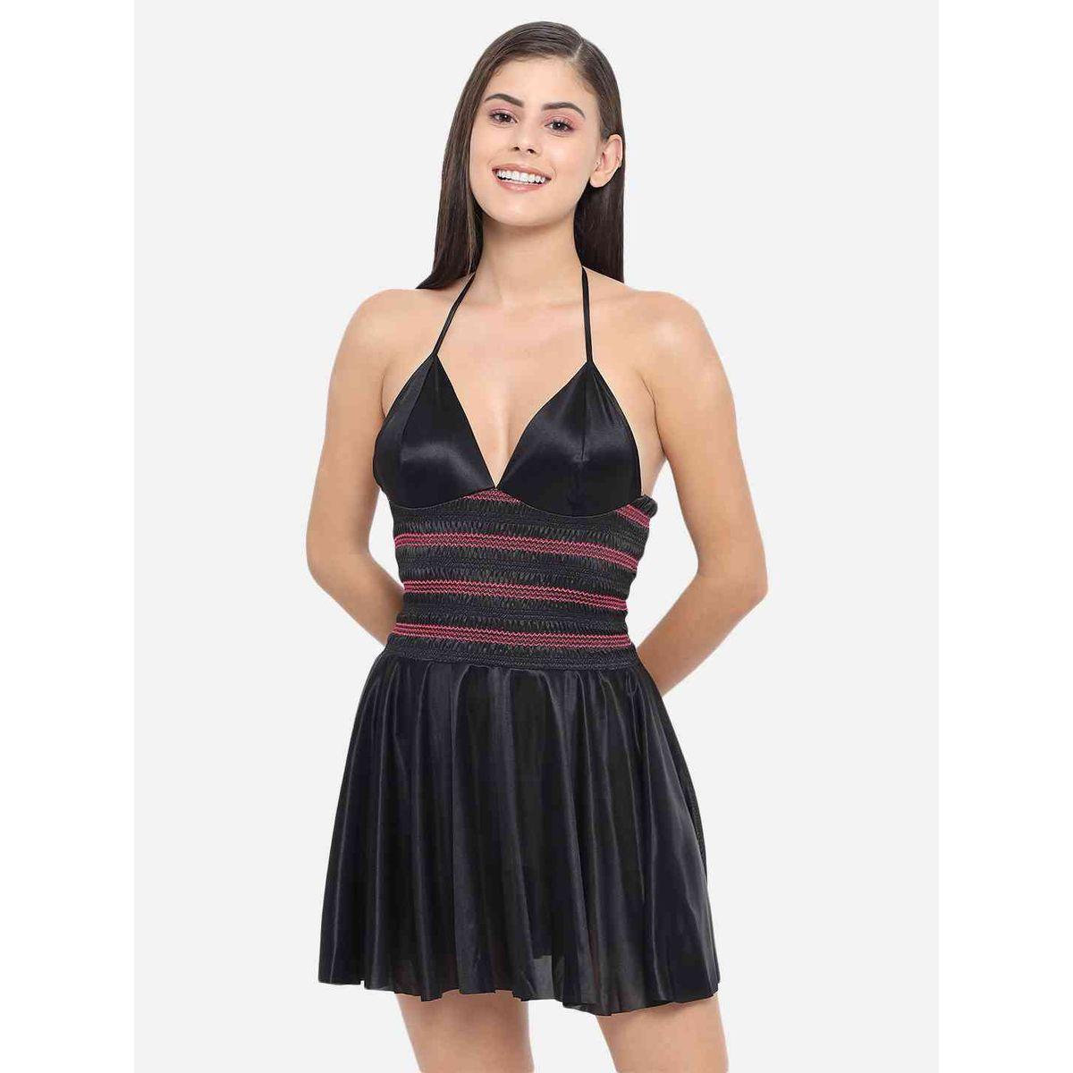 بيبي دول ساتان بياقة هولتر-women-clothing-lingerie-babydollsandbodysuits-image-2