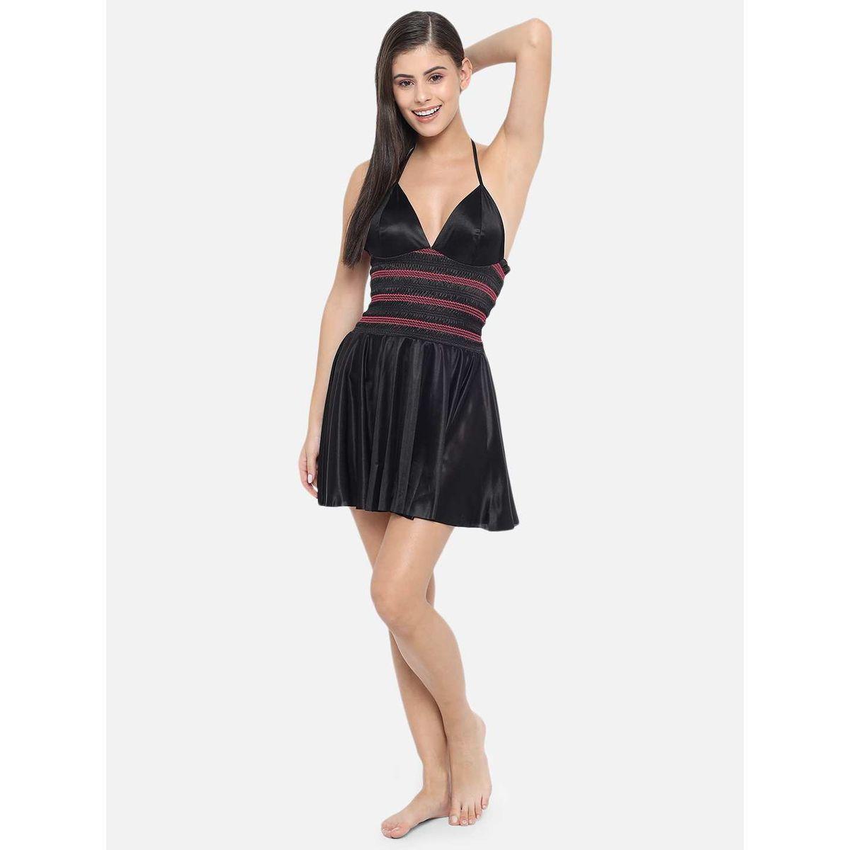 بيبي دول ساتان بياقة هولتر-women-clothing-lingerie-babydollsandbodysuits-image-6