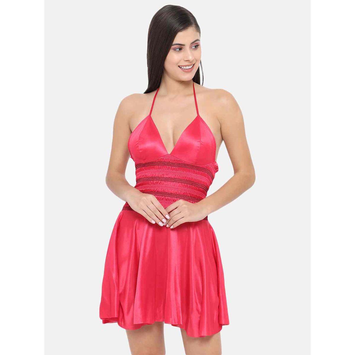 بيبي دول ساتان بياقة هولتر-women-clothing-lingerie-babydollsandbodysuits-image-3