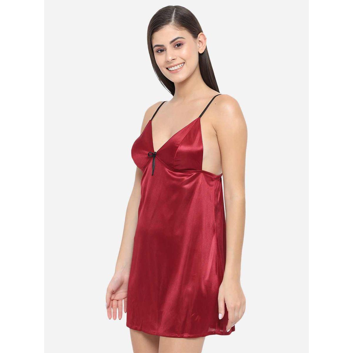 بيبي دول ساتان سادة بأربطة-women-clothing-lingerie-babydollsandbodysuits-image-5