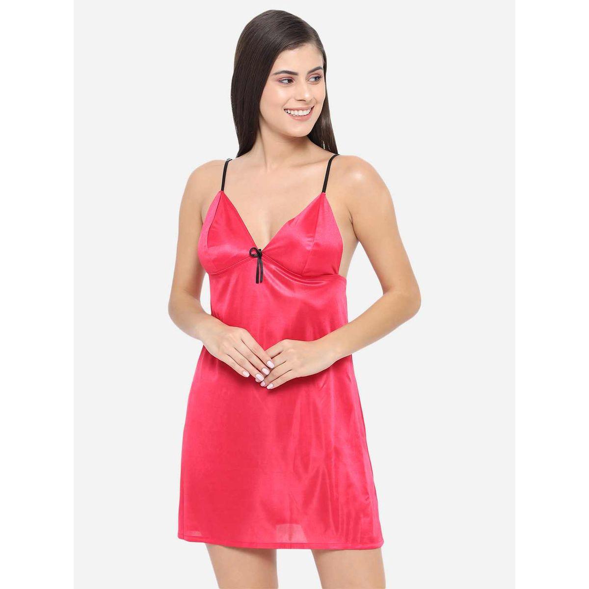 بيبي دول ساتان سادة بأربطة-women-clothing-lingerie-babydollsandbodysuits-image-2