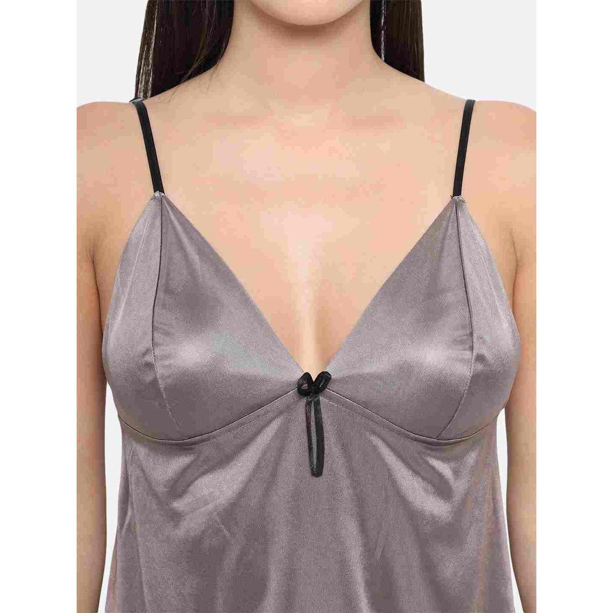 KLAMOTTEN Solid V Neck Strappy Satin Babydoll-women-clothing-lingerie-babydollsandbodysuits-image-8
