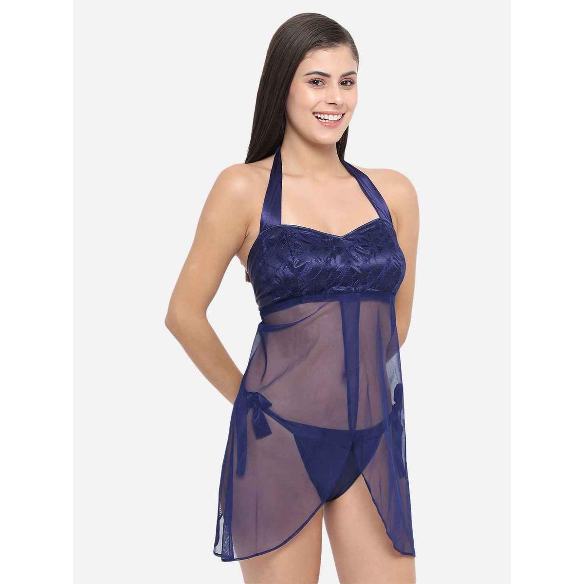 KLAMOTTEN Lace Halter Neck Asymmetric Hem Babydoll-women-clothing-lingerie-babydollsandbodysuits-image-5