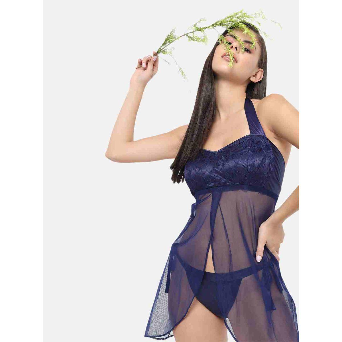 KLAMOTTEN Lace Halter Neck Asymmetric Hem Babydoll-women-clothing-lingerie-babydollsandbodysuits-image-7