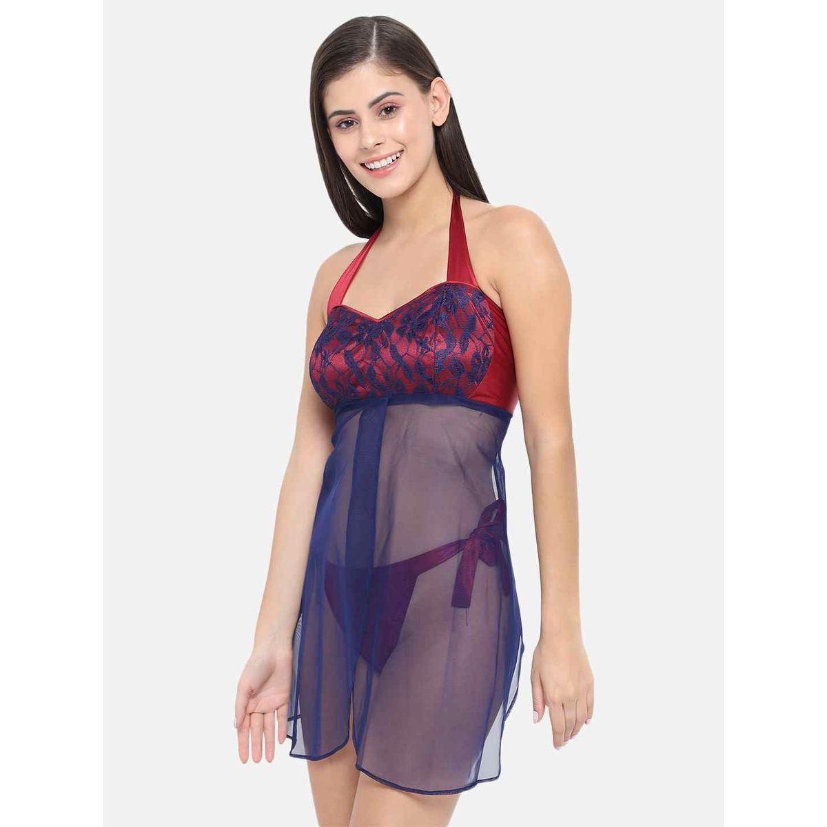 KLAMOTTEN Lace Halter Neck Asymmetric Hem Babydoll-women-clothing-lingerie-babydollsandbodysuits-image-5