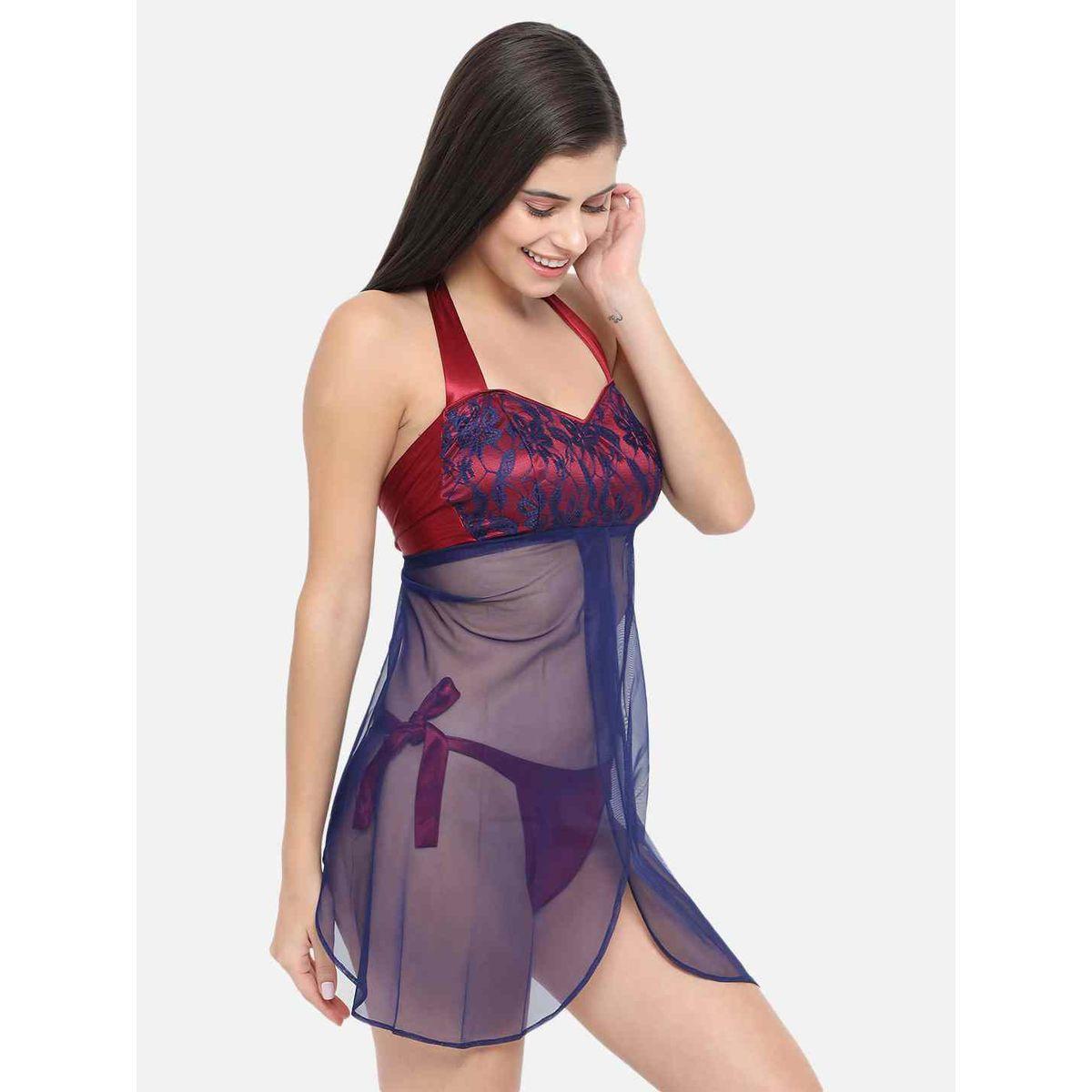 KLAMOTTEN Lace Halter Neck Asymmetric Hem Babydoll-women-clothing-lingerie-babydollsandbodysuits-image-6