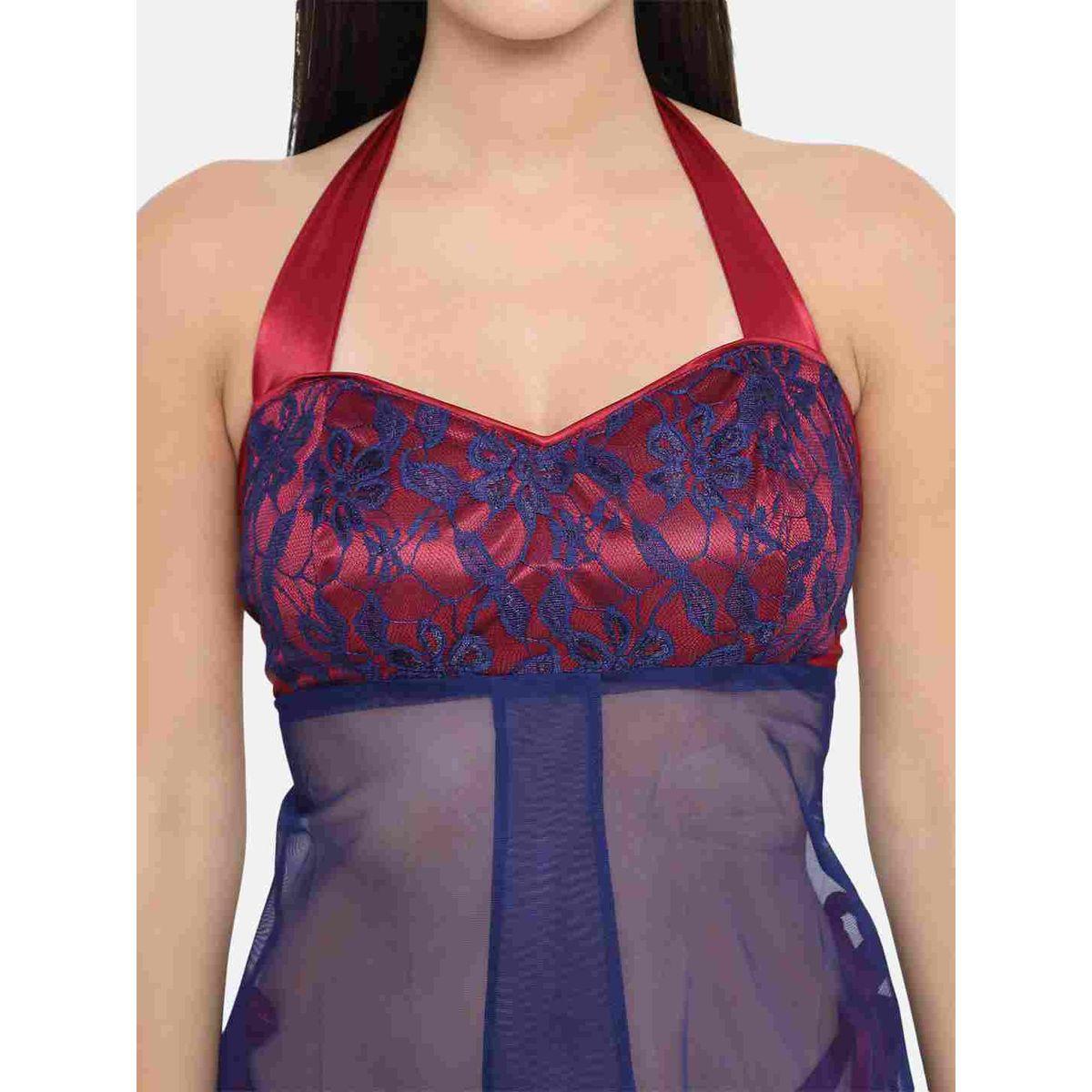 KLAMOTTEN Lace Halter Neck Asymmetric Hem Babydoll-women-clothing-lingerie-babydollsandbodysuits-image-7